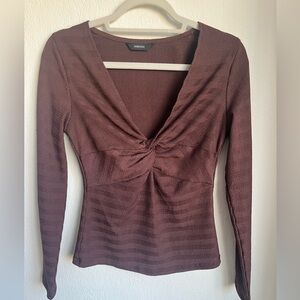 Women's Brown Long Sleeve Top